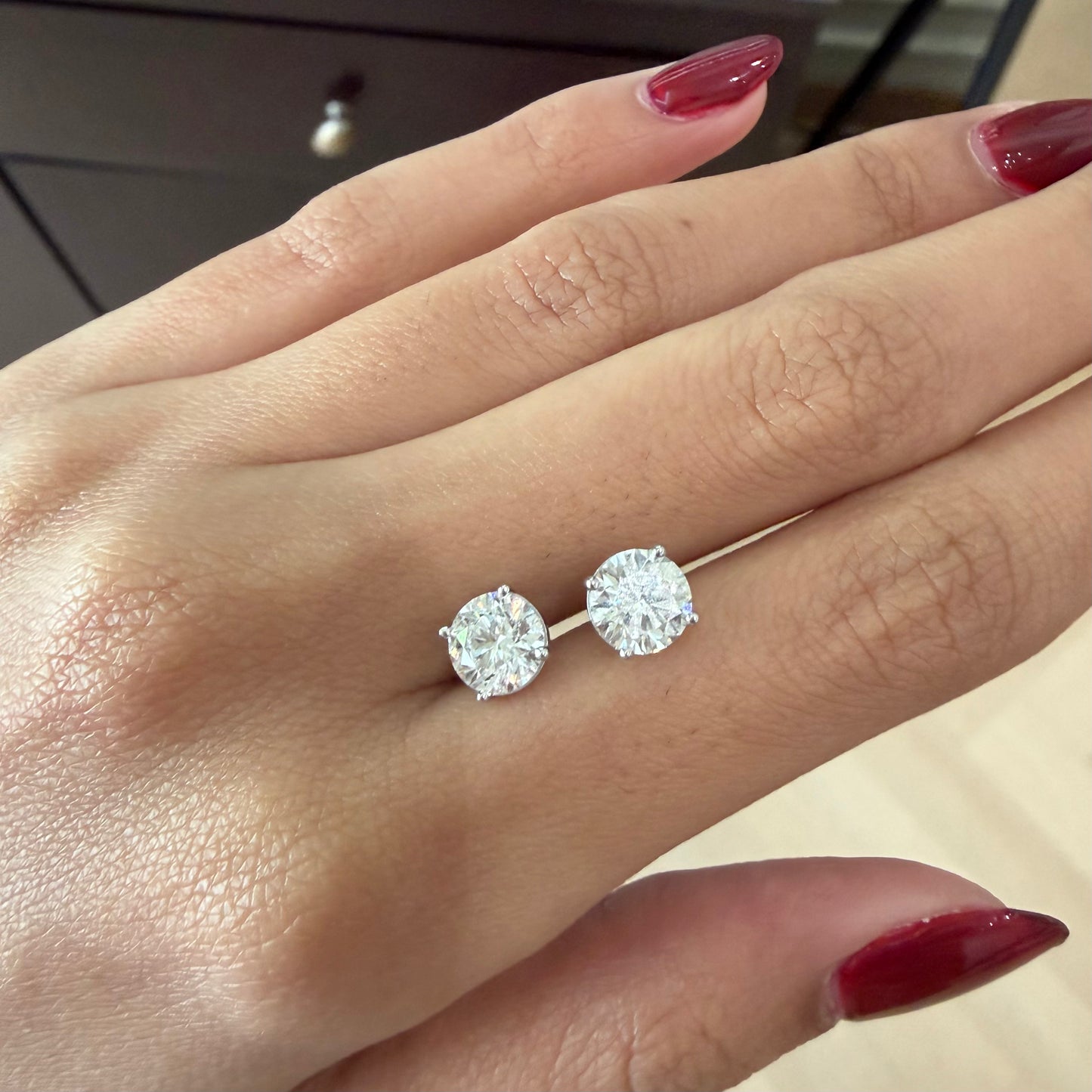 Round Stud Earrings