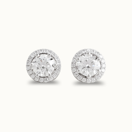 Halo Diamond Stud Earrings