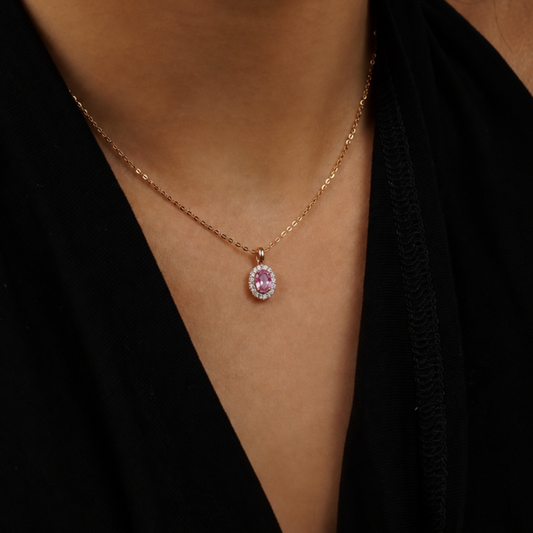 Aster Pendant with Pink Sapphire