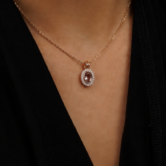 Aster Pendant with Pink Morganite