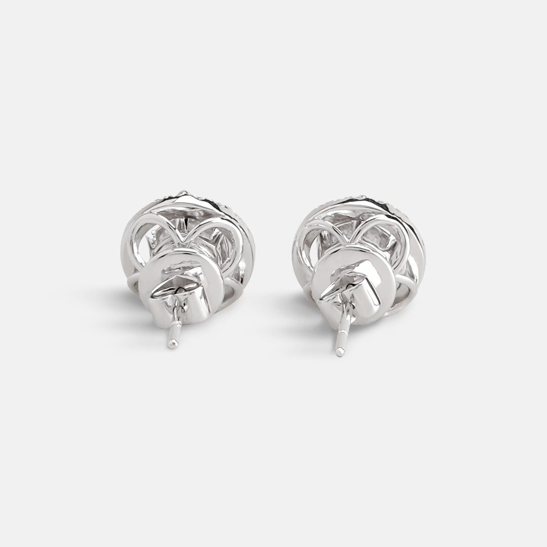 Halo Diamond Stud Earrings