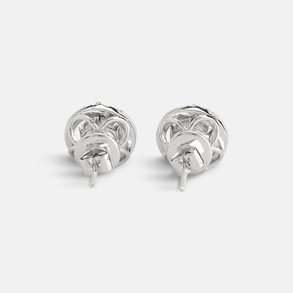 Halo Diamond Stud Earrings