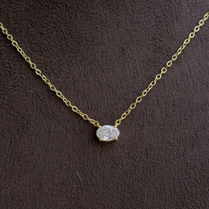 Tiny East-West Oval Necklace