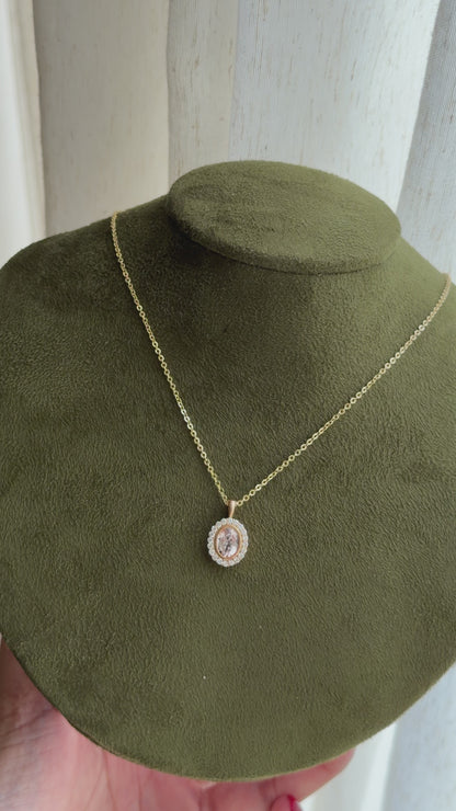 Aster Pendant with Pink Morganite