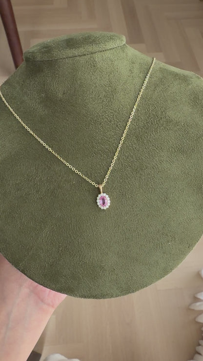 Aster Pendant with Pink Sapphire