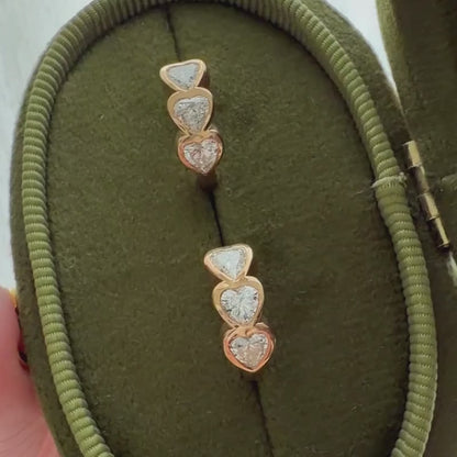 Heart Diamond Huggies